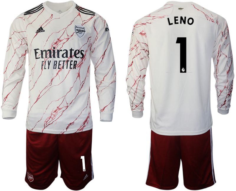 Men 2020-2021 club Arsenal away long sleeve #1 white Soccer Jerseys->->Soccer Club Jersey